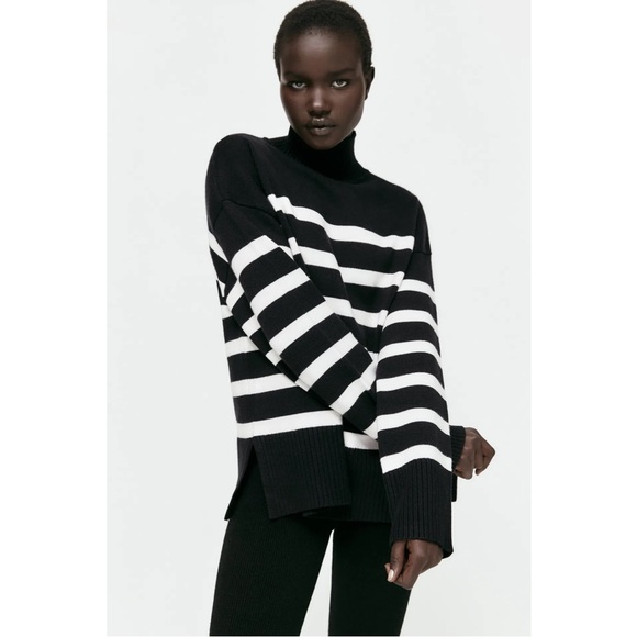 ZARA • Striped Knit Sweater in Black/White - Picture 12 of 12